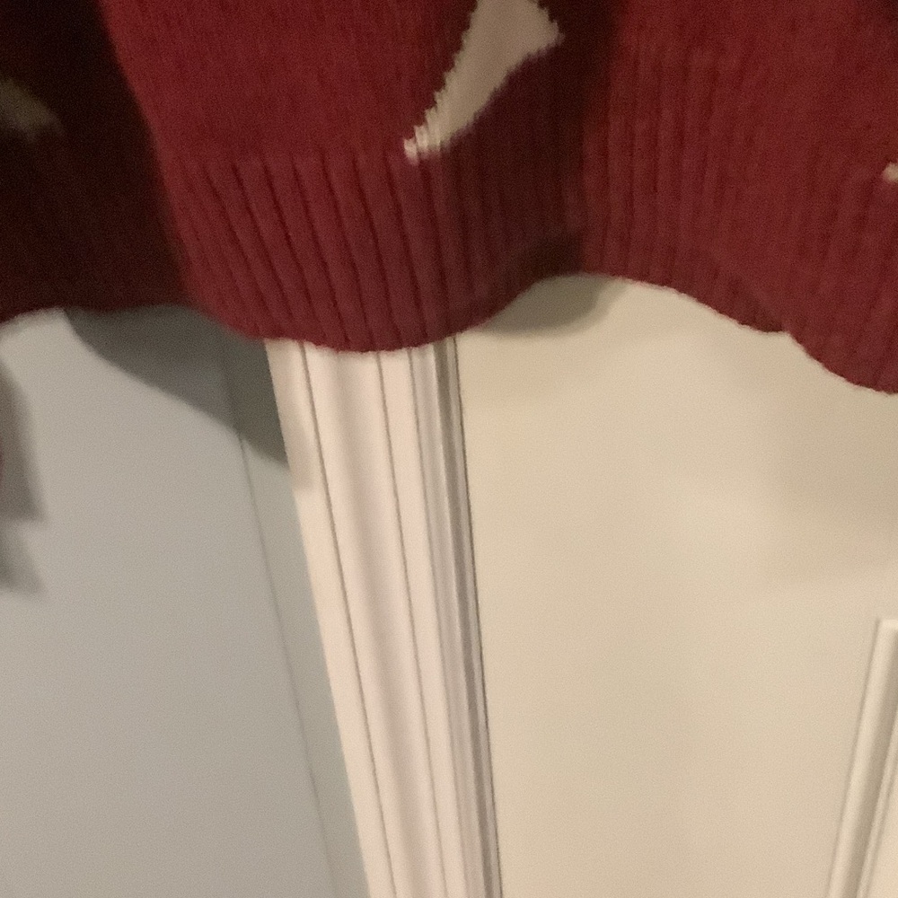 Geoffrey Beene Red and Cream Argyle golf Sweater, XXL - Picture 6 of 9